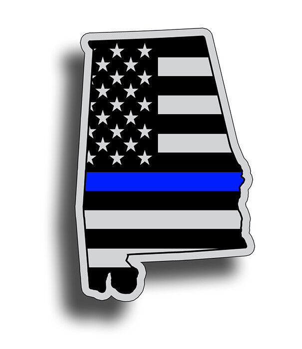 Alabama State Blue Line Flag Sticker Decal