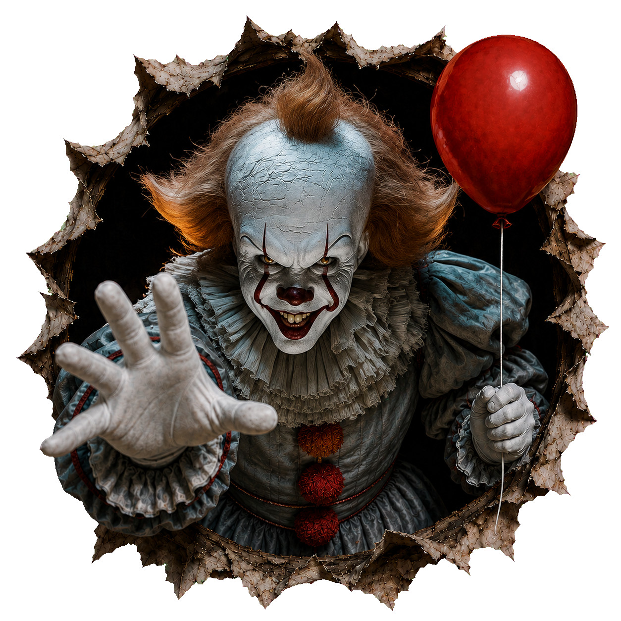 Pennywise IT Horror Peekaboo Scary Clown Red Balloon Vinyl Sticker Decal