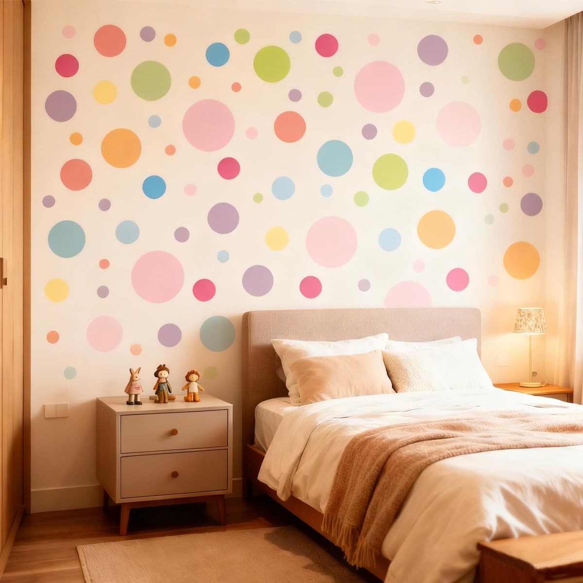230 Pcs Colorful Polka Dot Wall Stickers, Vinyl Wall Decals Peel and Stick, 1…