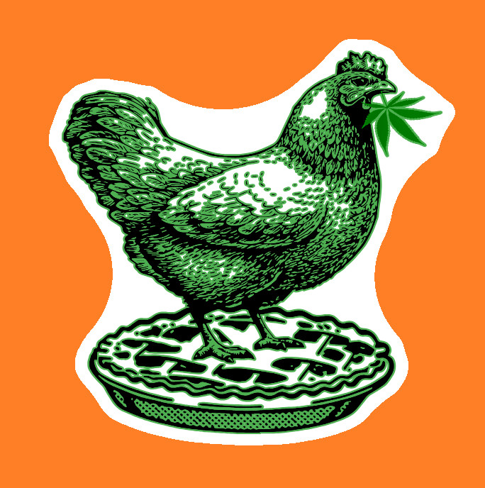 Weatherproof Chicken Pot Pie Weed Stickers Vinyl Decal Added Layer UV Safe Humor