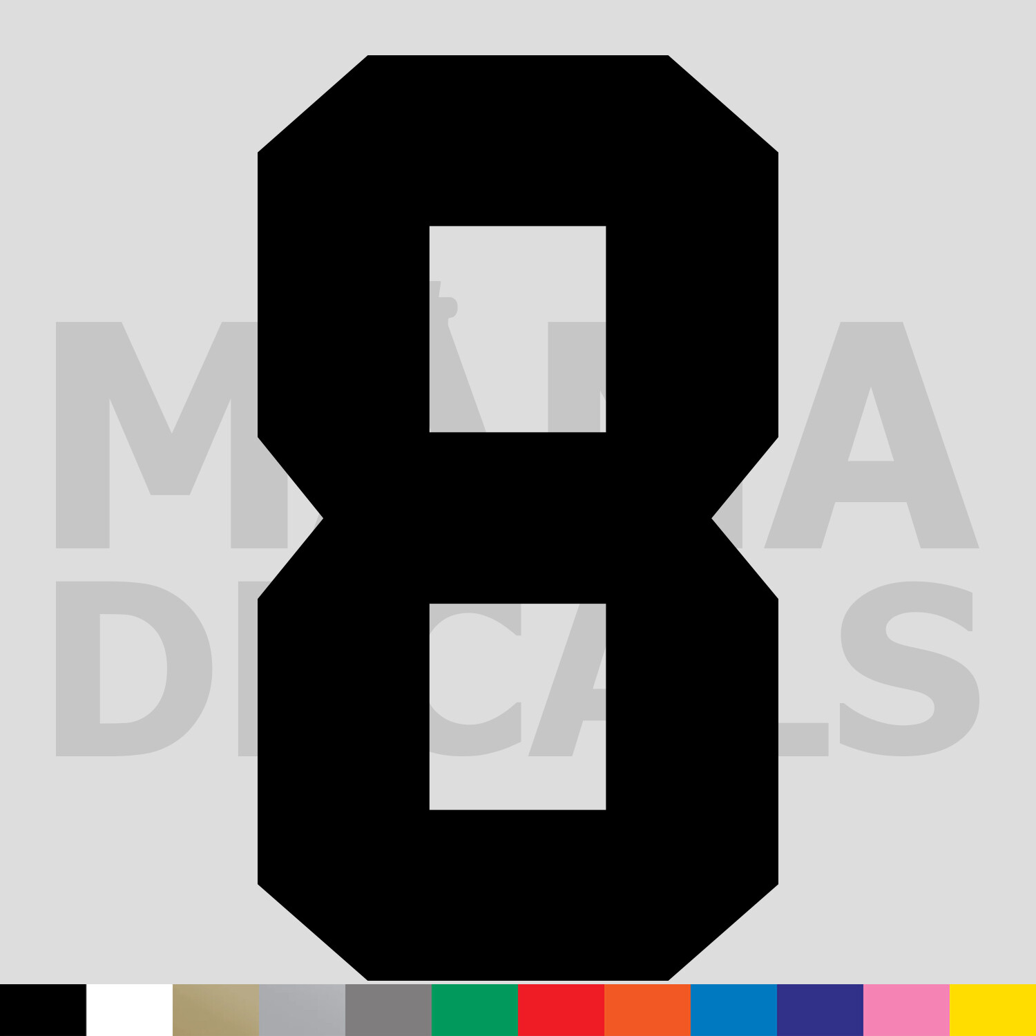 Number Eight 8 Vinyl Die Cut Decal Sticker – Jersey Sport Athlete