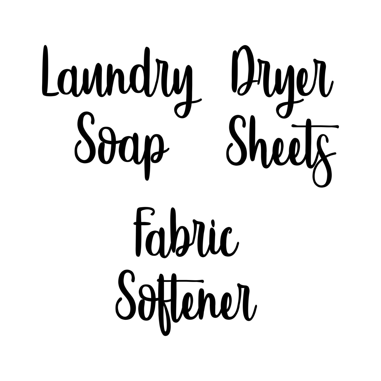 Laundry Room V3 Set Vinyl Decals | Laundry Soap | Fabric Softener | Dryer Sheets