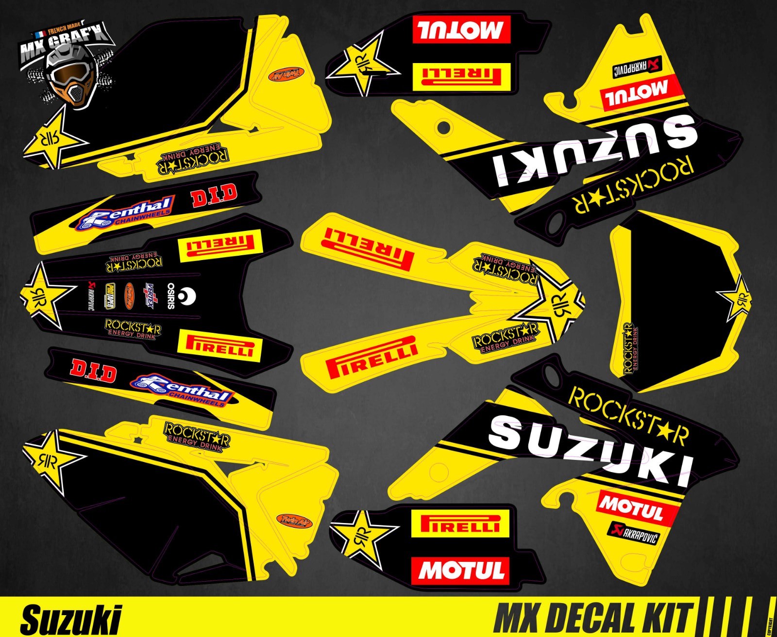 MX Decal Kit For Suzuki RM-Z – ROCKSTAR