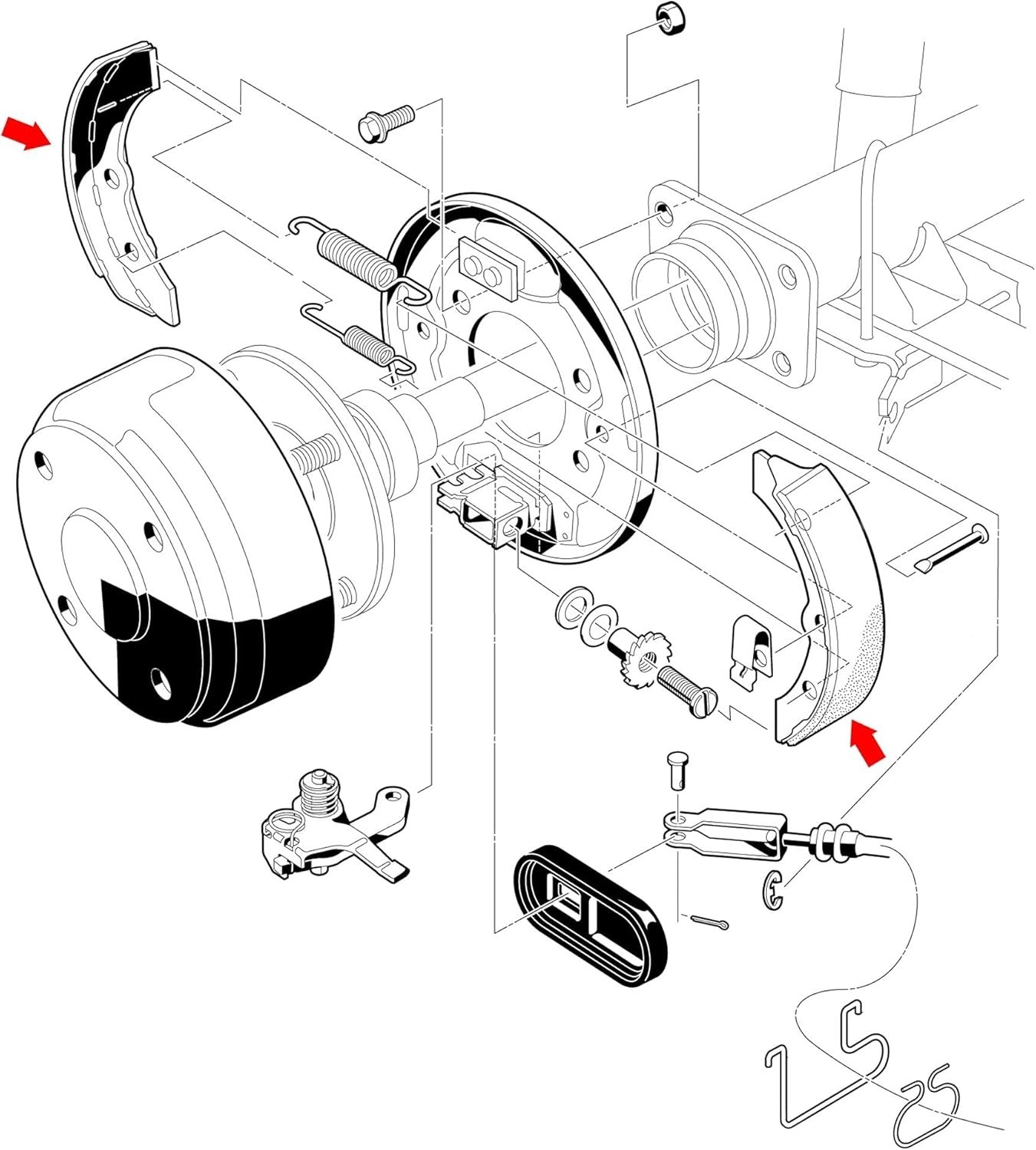 Golf Cart Brake Shoes Kit for Club Car DS & Carryall 1981-1994 OEM 101146302 101