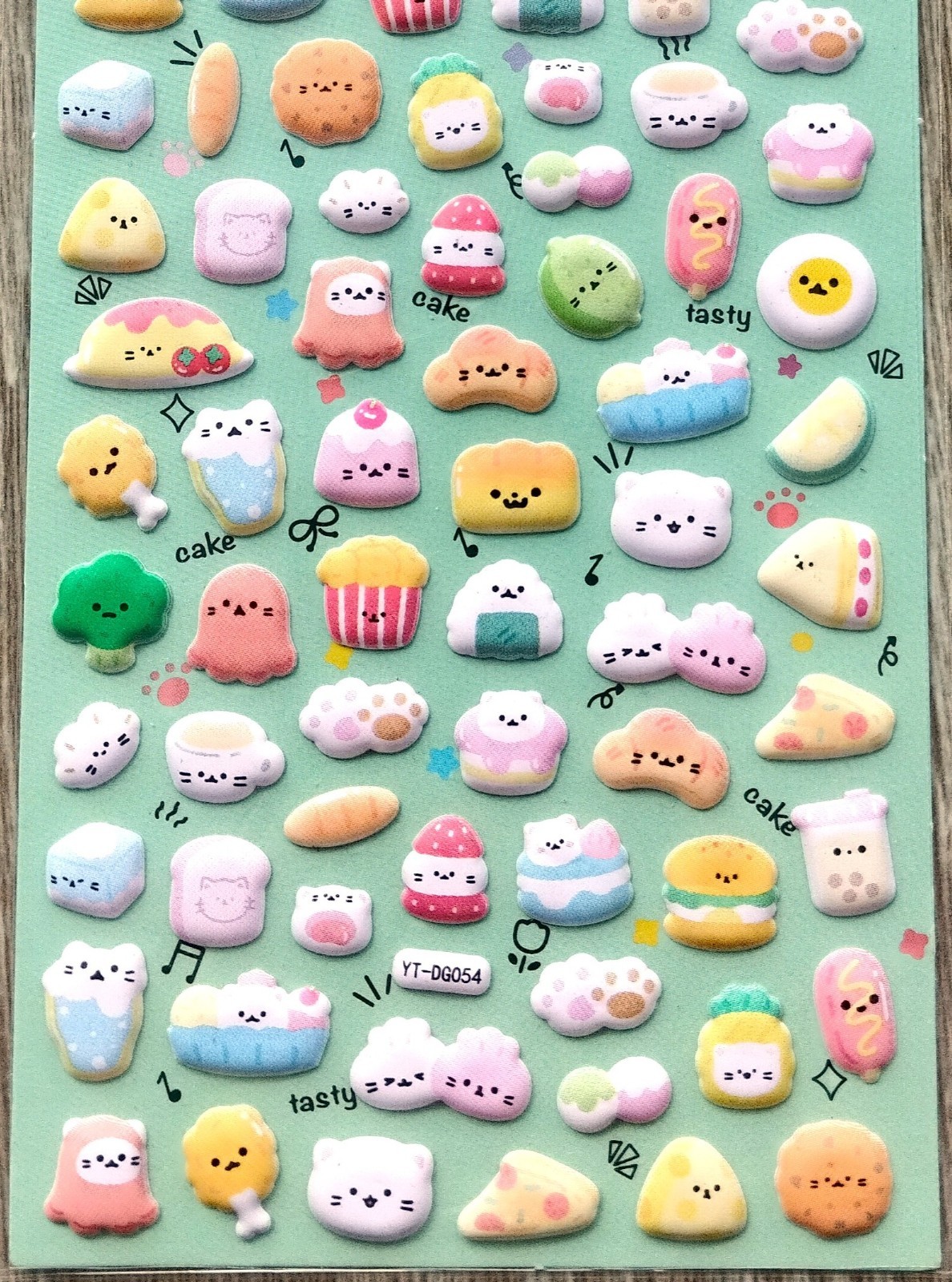Cute Little Thing Food PVC Puffy Sticker Burger Dumpling Sweets Animal Kid JAPAN
