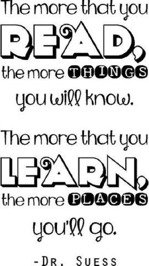 Inspirational Dr Suess Education Learning Quotes Vinyl Home Art Wall Decal 36×20