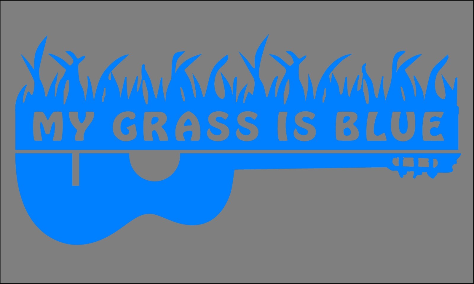 My Grass Is Blue Decal with Guitar Car Vinyl Music Sticker