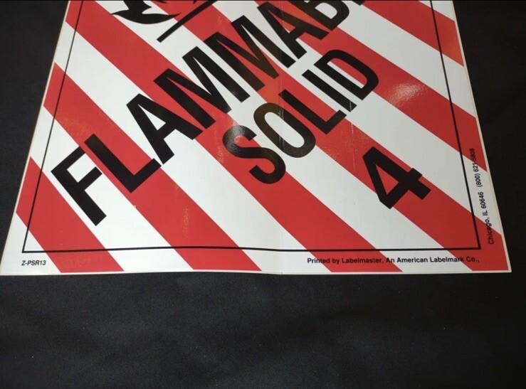 FLAMMABLE SOLID Sticker Sign Decal 10 3/4 X 10 3/4" Red White Black – 24 PACK