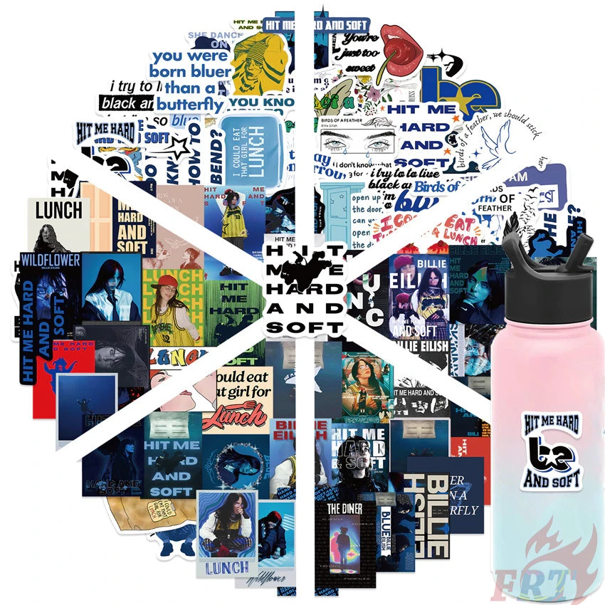 100 Billie Eilish Sticker Pack – Hit Me Hard and Soft – Music Album