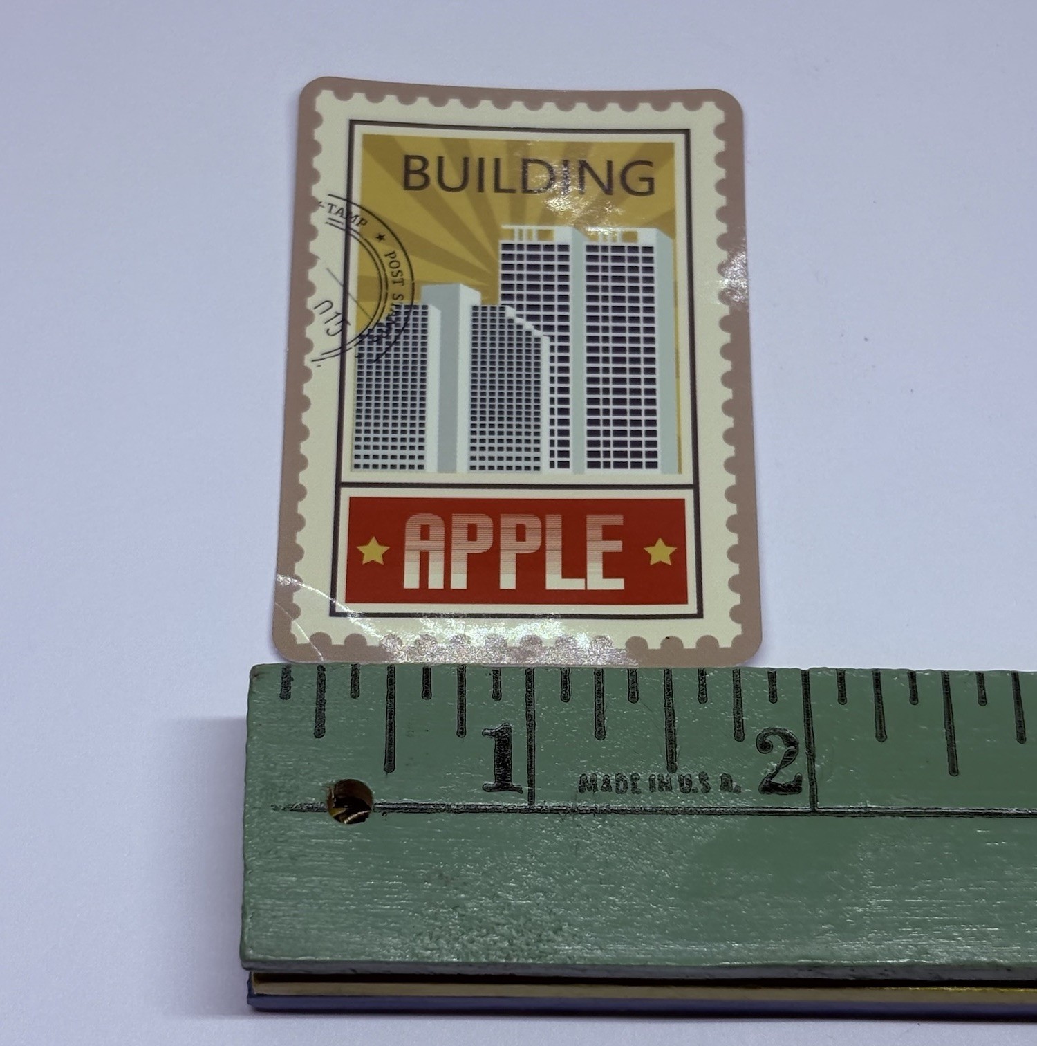 Apple Building Postage Stamp Novelty Sticker Vinyl Decal Travel Cool Art Tc9