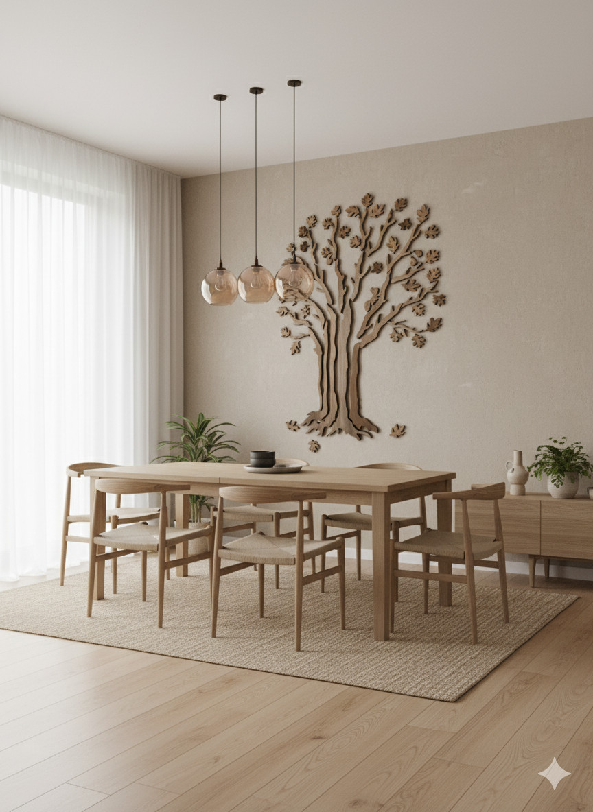 White Oak Tree of Life Wall Art, Handmade Woodland Decor (39×59")