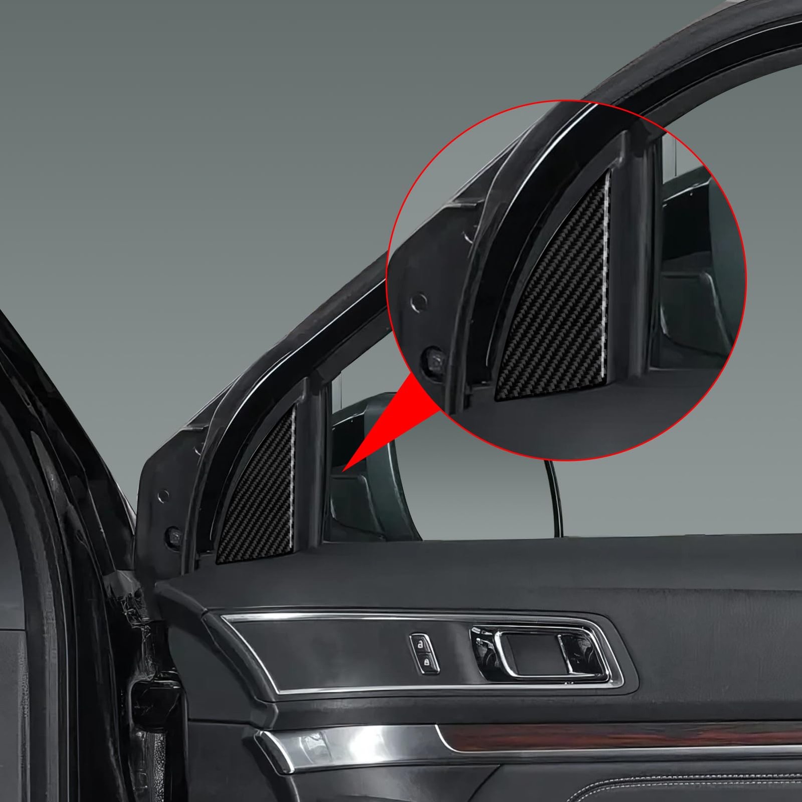 Carbon Fiber Door Decoration Sticker for Ford Explorer Sport 20102019