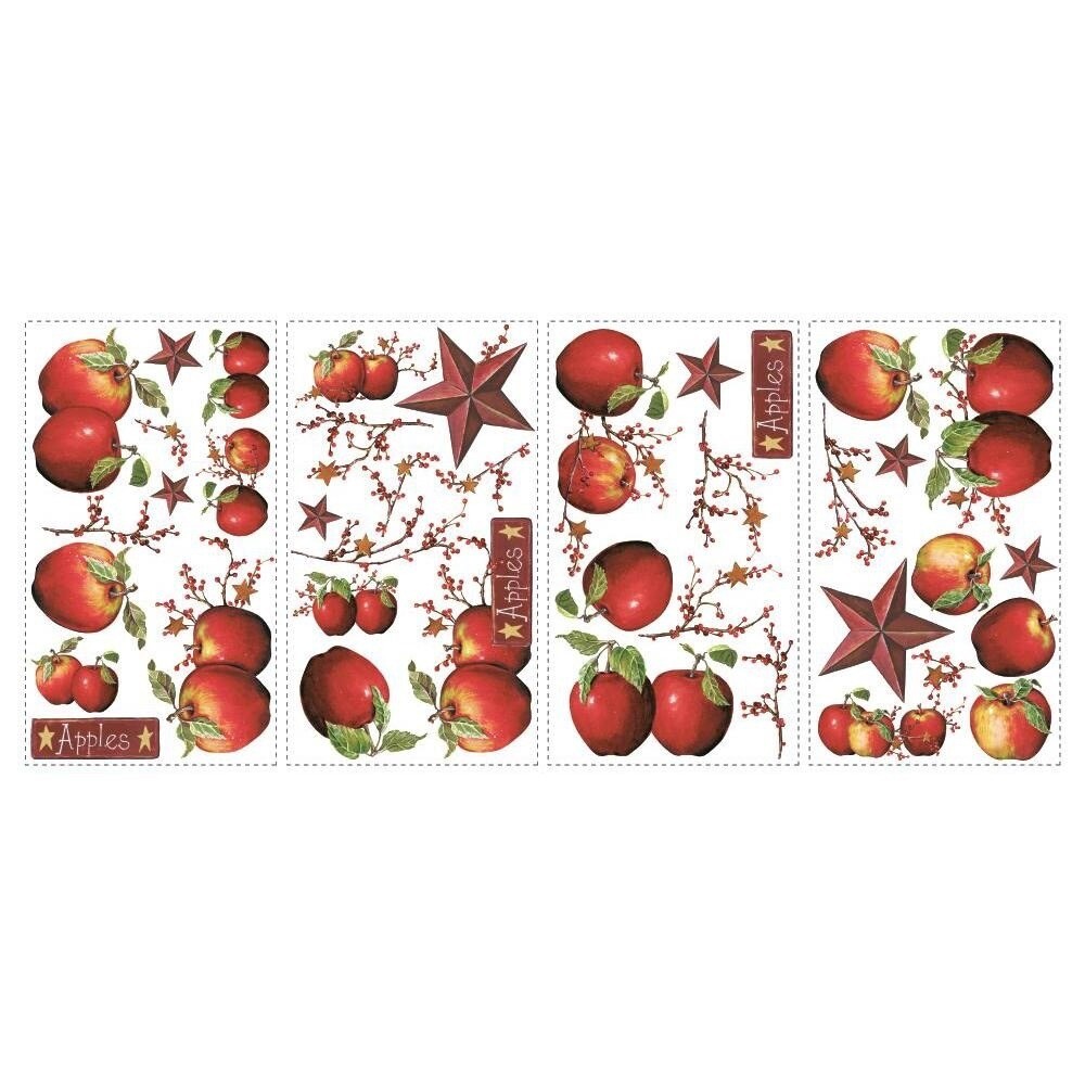 New COUNTRY APPLES Stars & Berries 40  WALL DECALS Border Stickers Kitchen Decor
