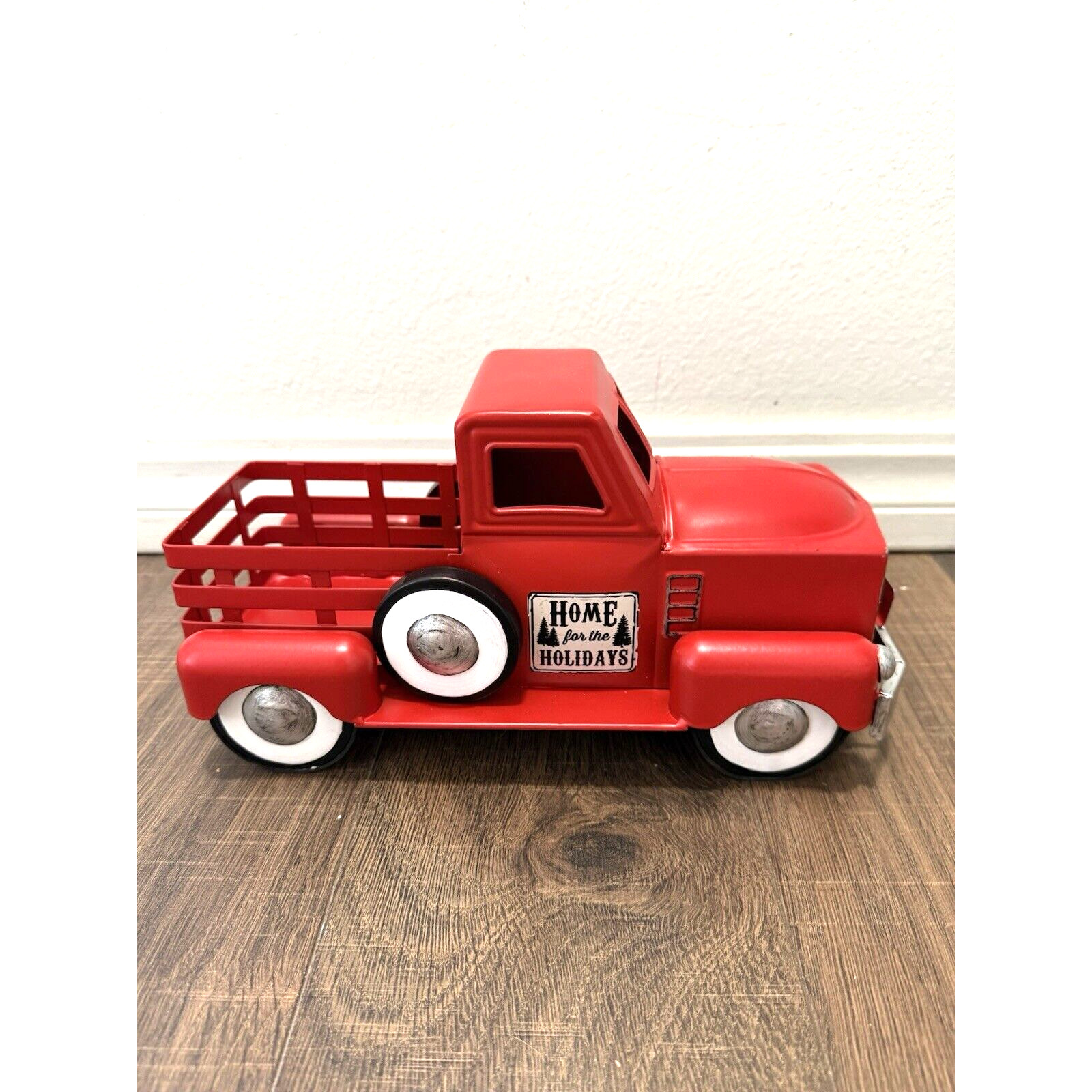Red Metal Tree Farm Truck Home For The Holidays Seasons Greetings Decor