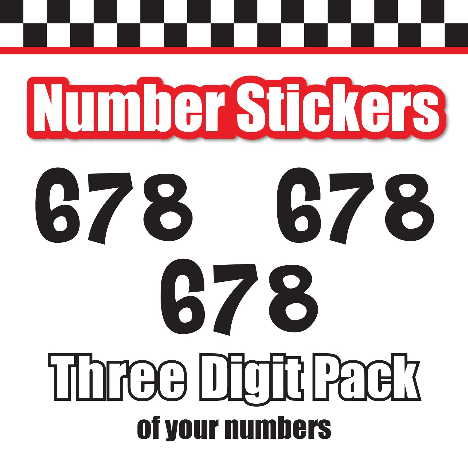3x 3 Digit Custom Single Number Stickers Decal Locker Door Mailbox Cheri