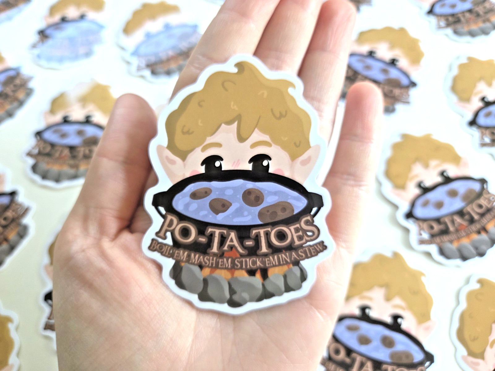 Samwise Gamgee Gloss Sticker – Potatoes – Lord of the Rings Meme