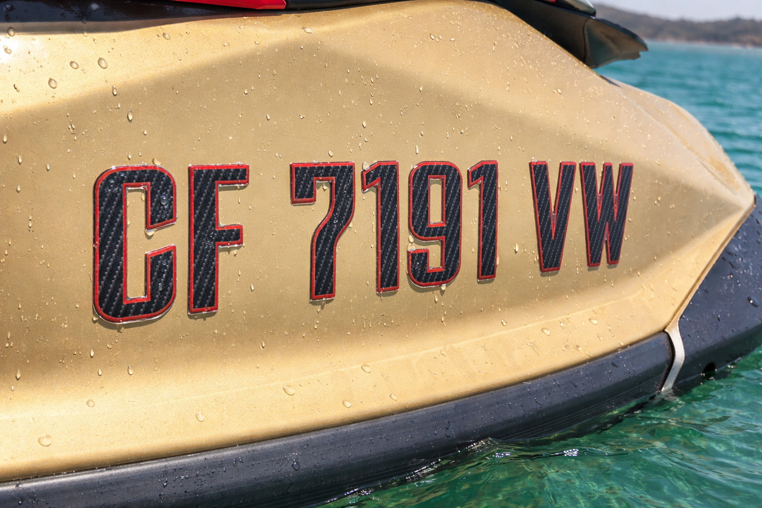BOAT PWC LETTERS & NUMBERS REGISTRATION – RAISED CARBON FIBER 3D DECALS