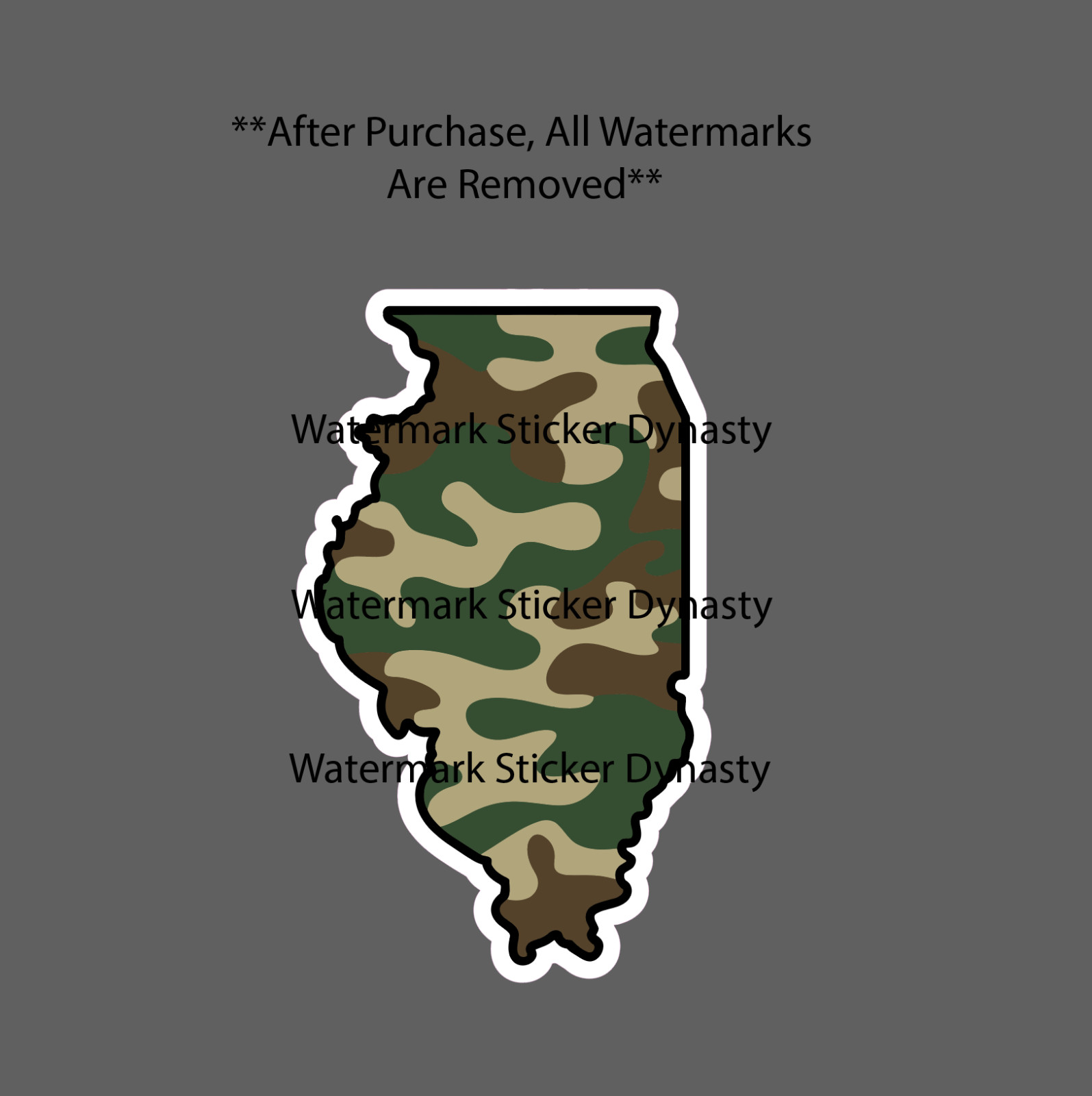 Illinois Sticker Waterproof Decal Camo State Hunting Outdoor Fishing Gift NEW