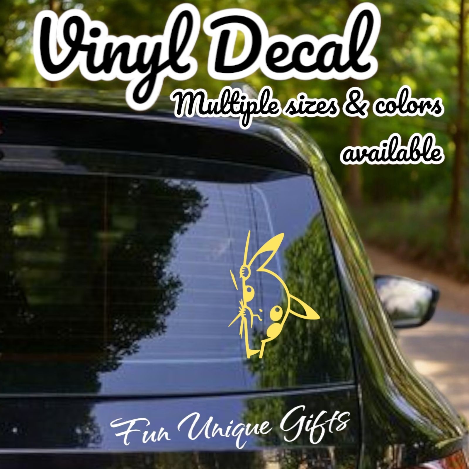 Peeking Pikachu Vinyl Decal Sticker -Multiple Colors & Sizes- FREE SHIPPING!