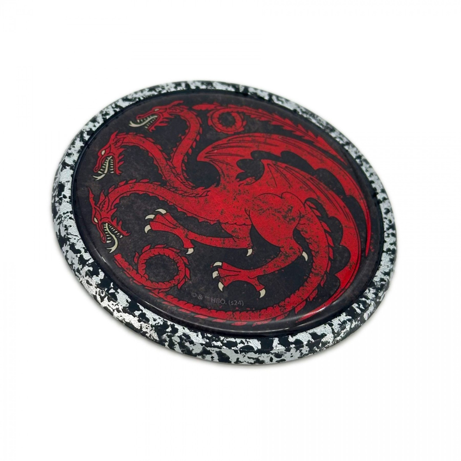 Game of Thrones House Targaryen Distressed Chrome Metal Car Emblem Multi-Color