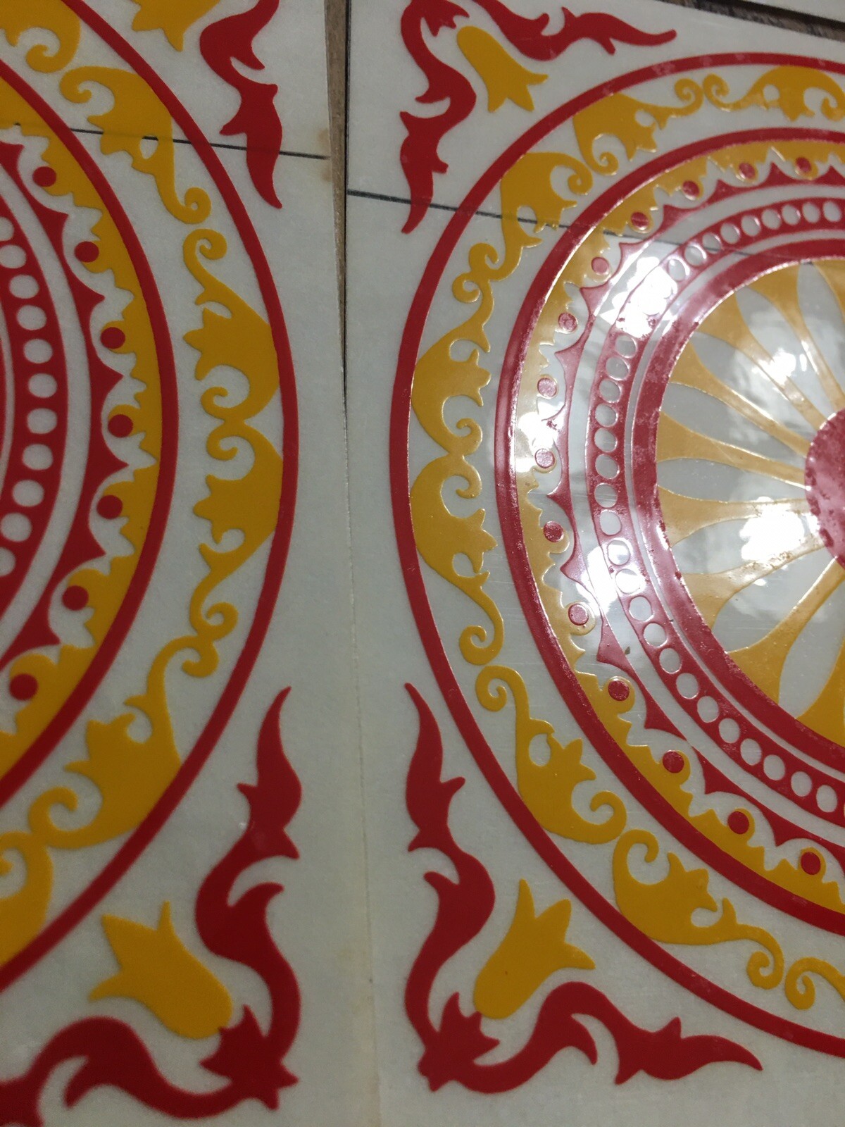 Lot 4 GLOSSY VINYL STICKER Middle Eastern Motif Tile Decorative Decal Crafting
