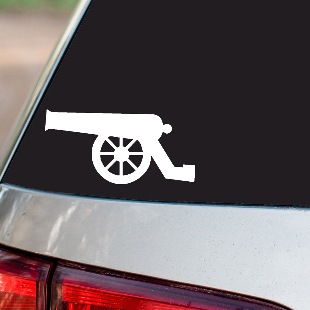 Cannon Sticker Artillery Army All size regular and Chrome Mirror Vinyl Colors