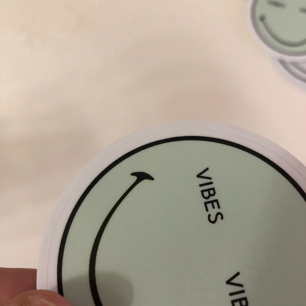 New Vibes Smiley Face UV Vinyl Sticker 2.5"