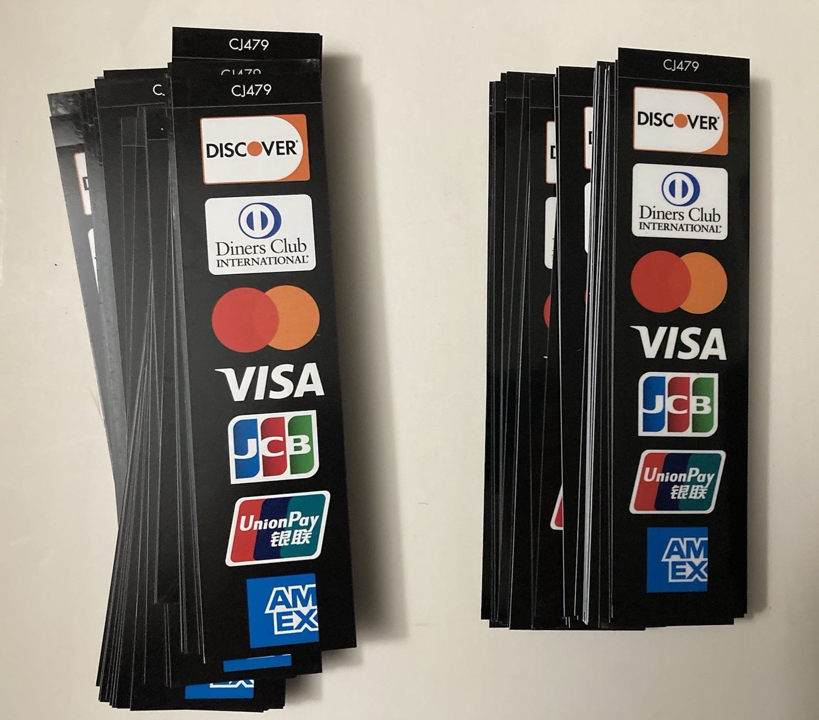 Credit Card Mobile Payment Sign Vinyl Sticker – Visa MasterCard Discover AmEx