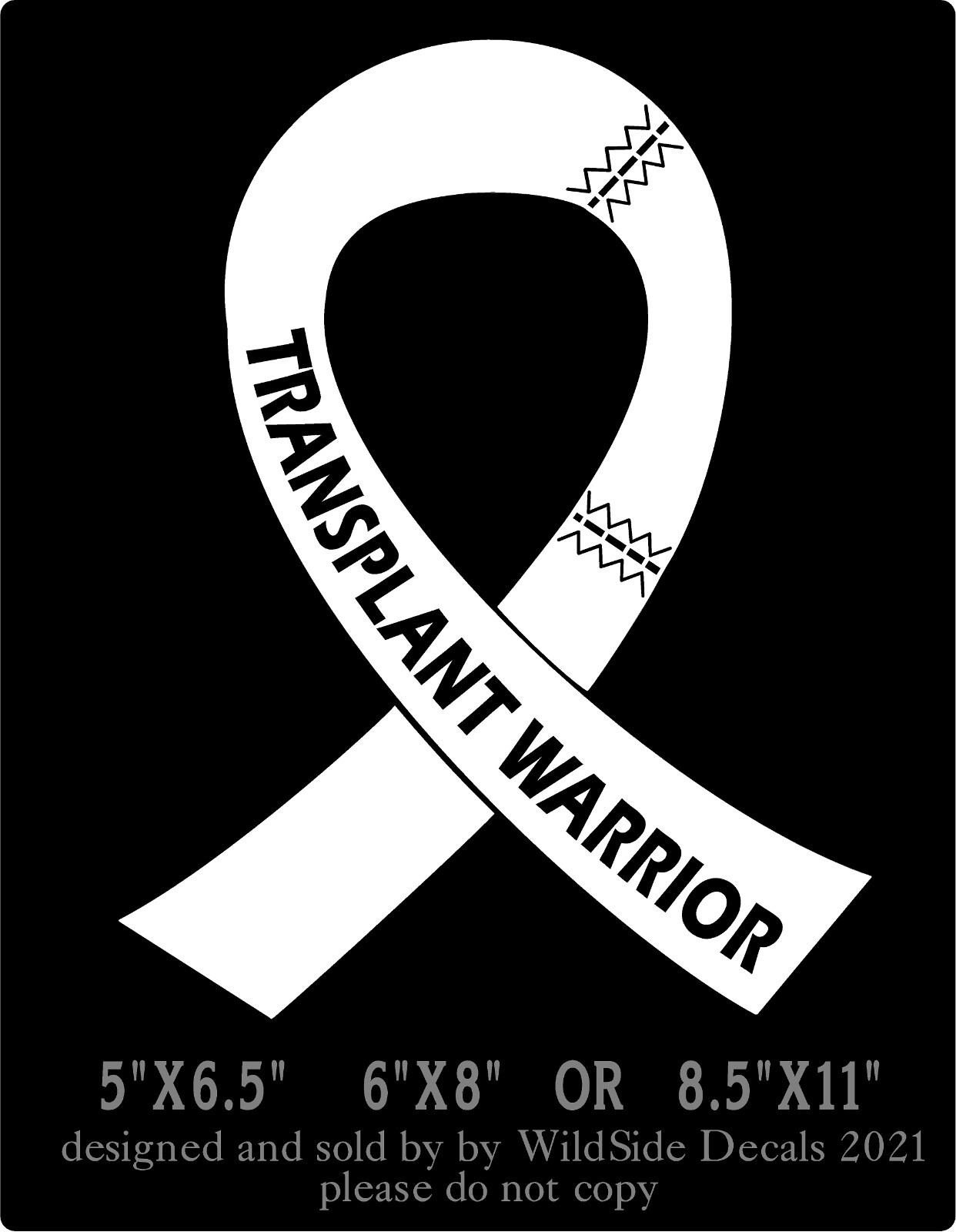 Transplant Warrior Decal Memorial Ribbon Vinyl Car Truck Laptop Sticker