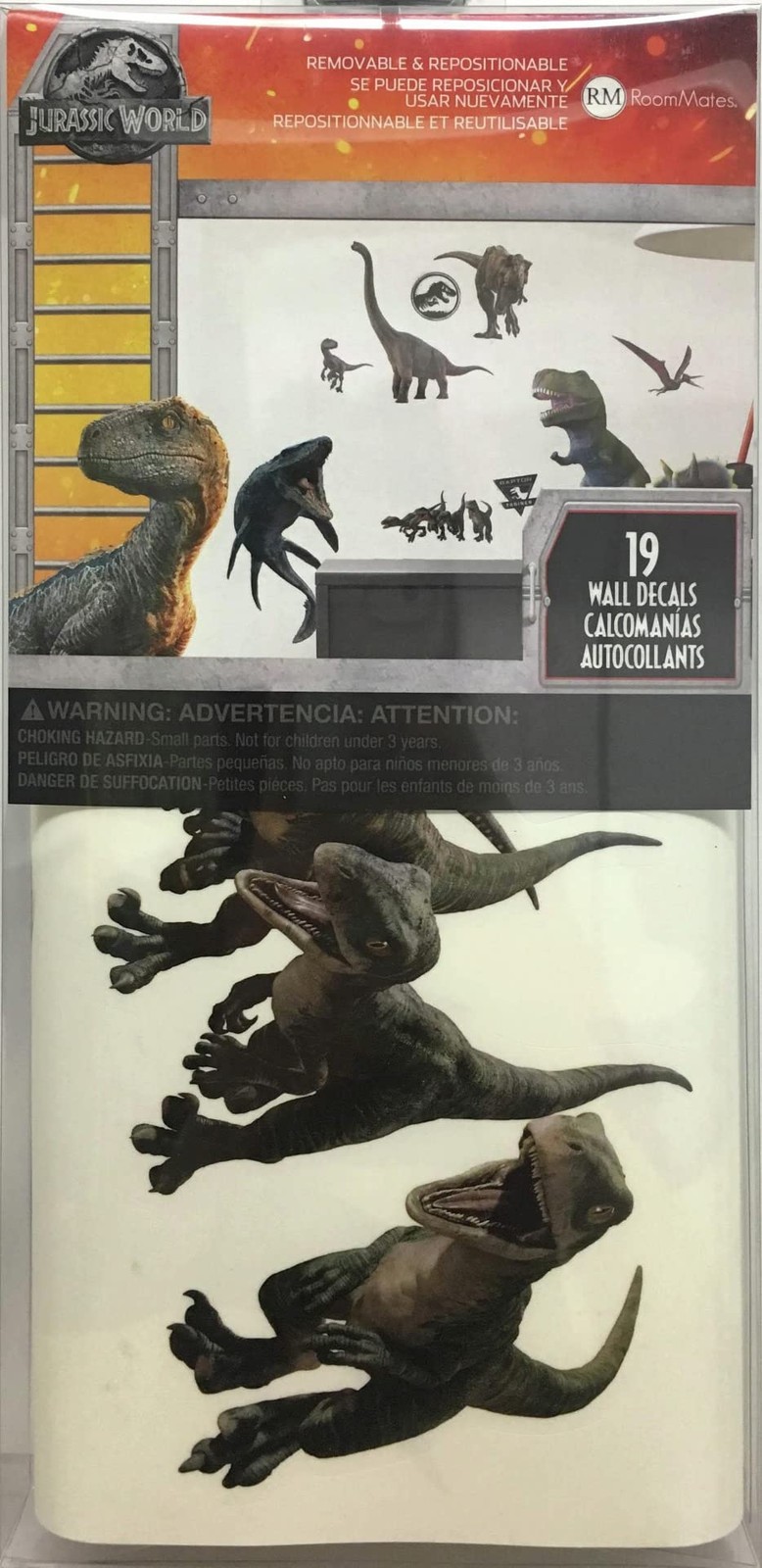 Jurassic World Fallen Kingdom Peel and Stick Wall Decals by RoomMates, RMK379…