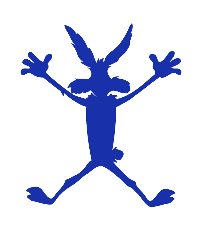 Wilie E Coyote Splat Car Dent Decal Die Cut Vinyl Made in USA