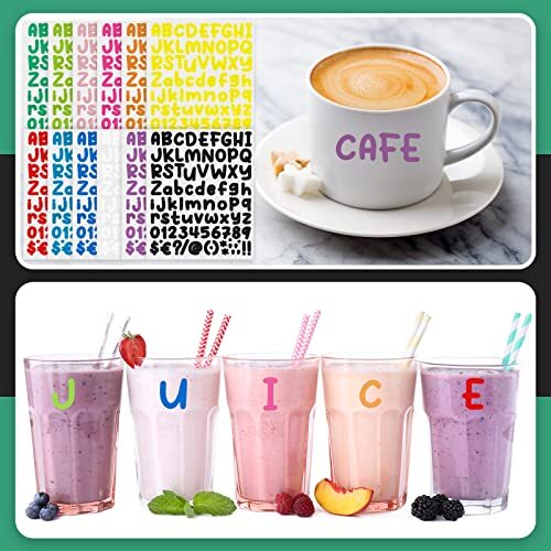 24 Sheets Self Adhesive Vinyl Letters Numbers Kit, Mailbox Numbers Vivid Style