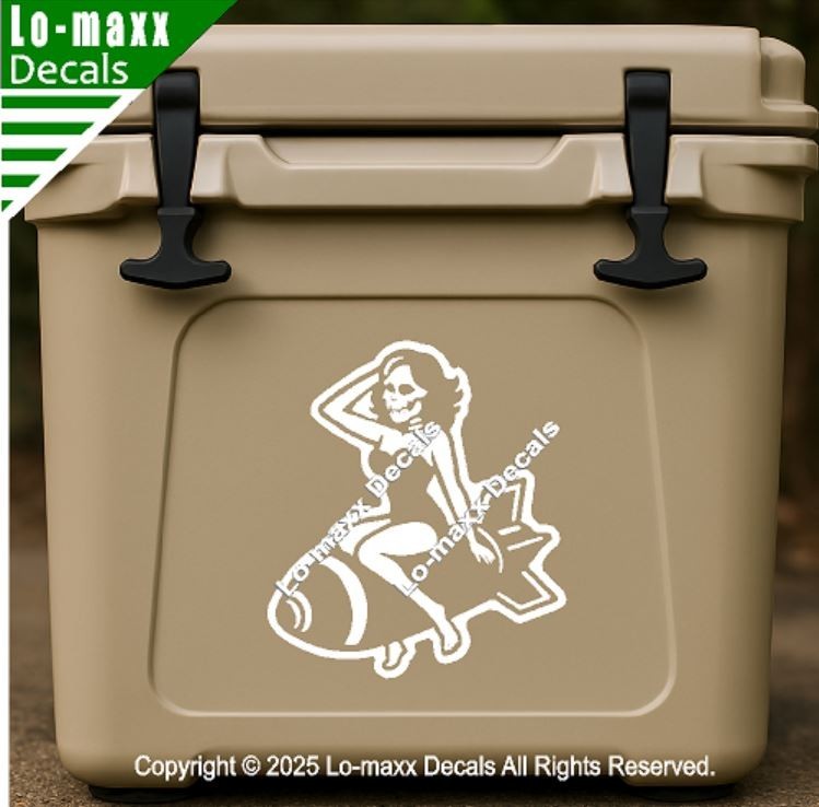 WWII Zombie Pin Up Bomb Decal Military Nose Art Style Avery Dennison Vinyl