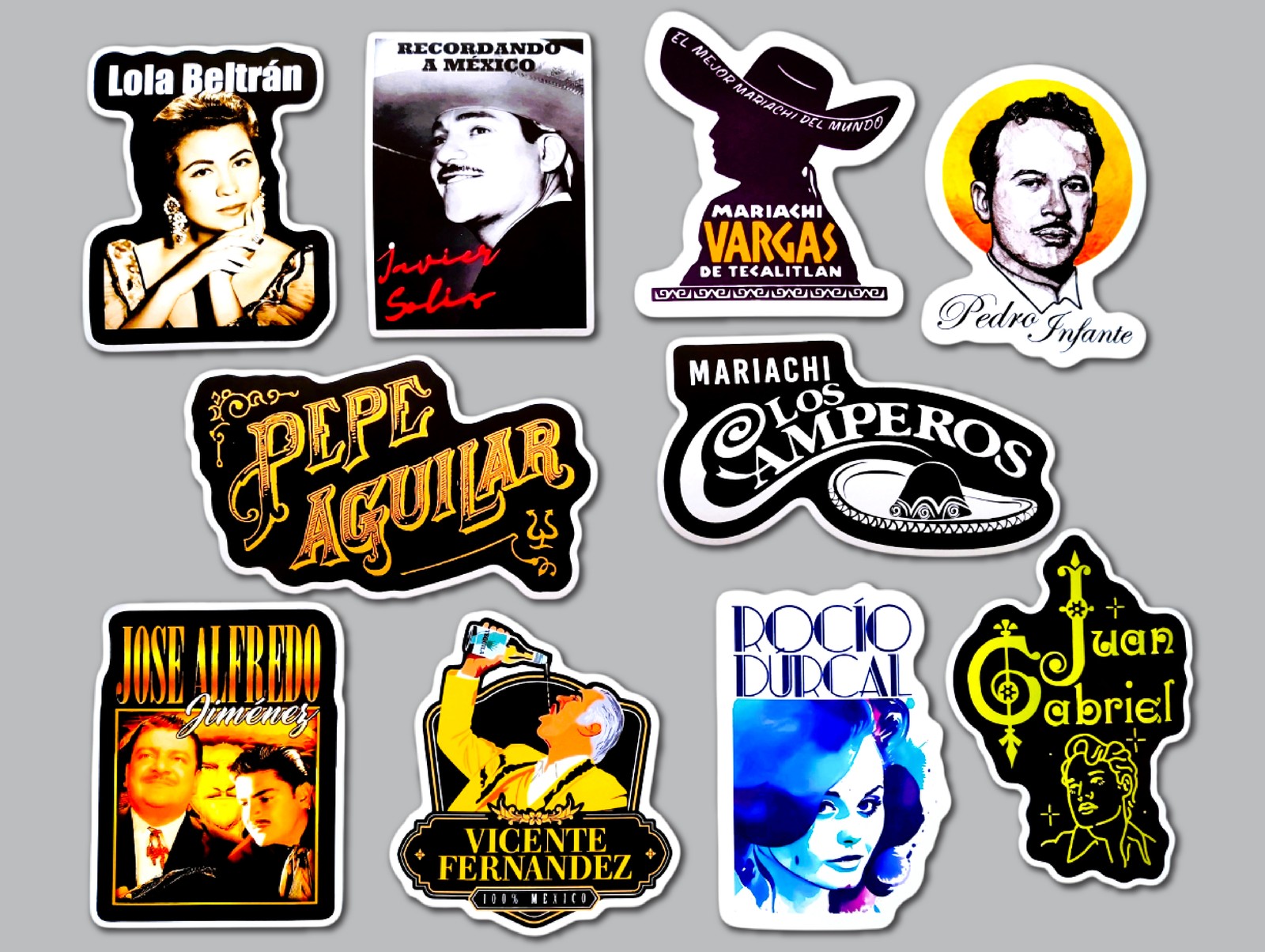 Mariachi Vinyl Sticker Lot (10 Stickers) SET 1 mexico banda norteño ranchera tex