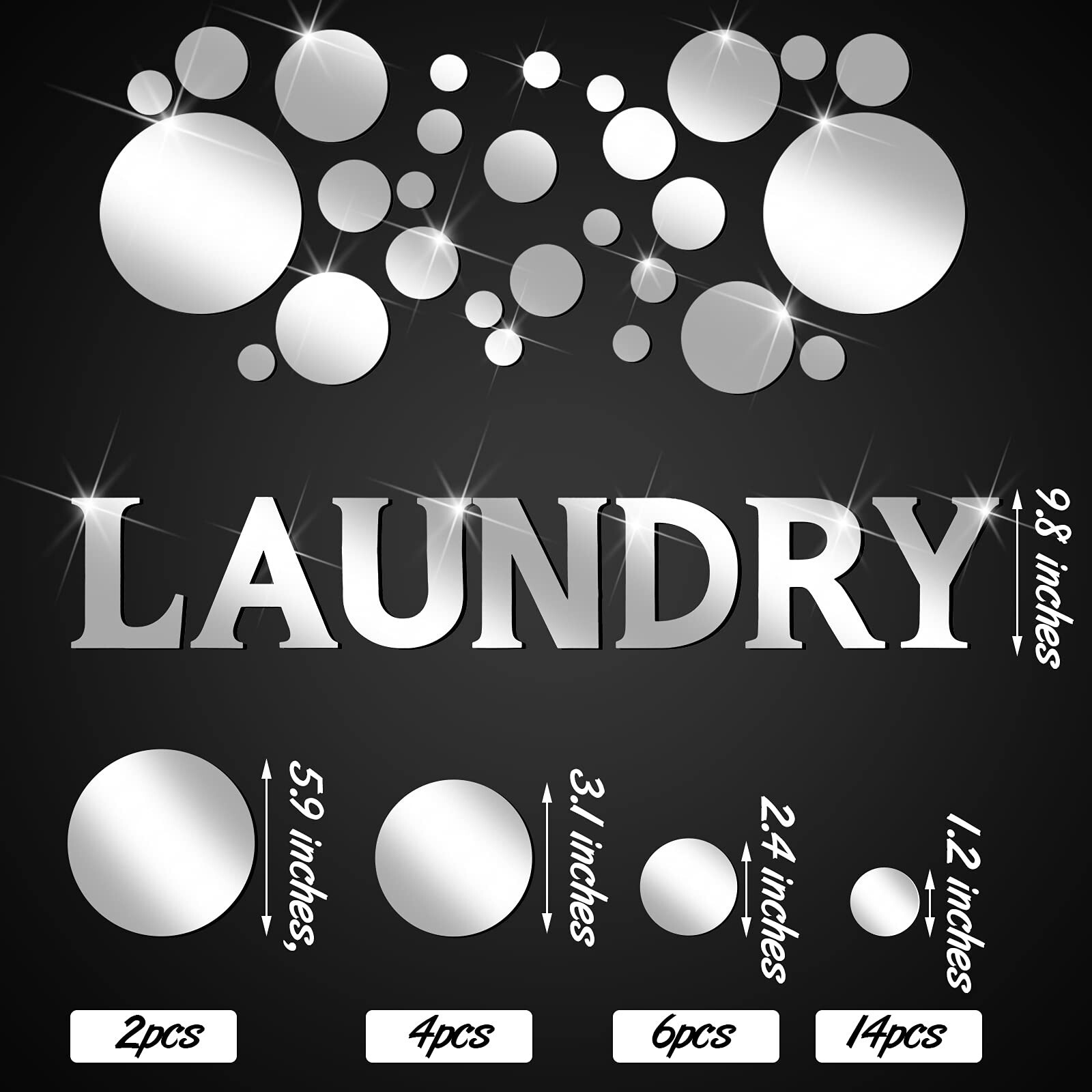 3D Acrylic Mirror Wall Stickers Laundry Room Mirror Wall Decal Circle Mirror …
