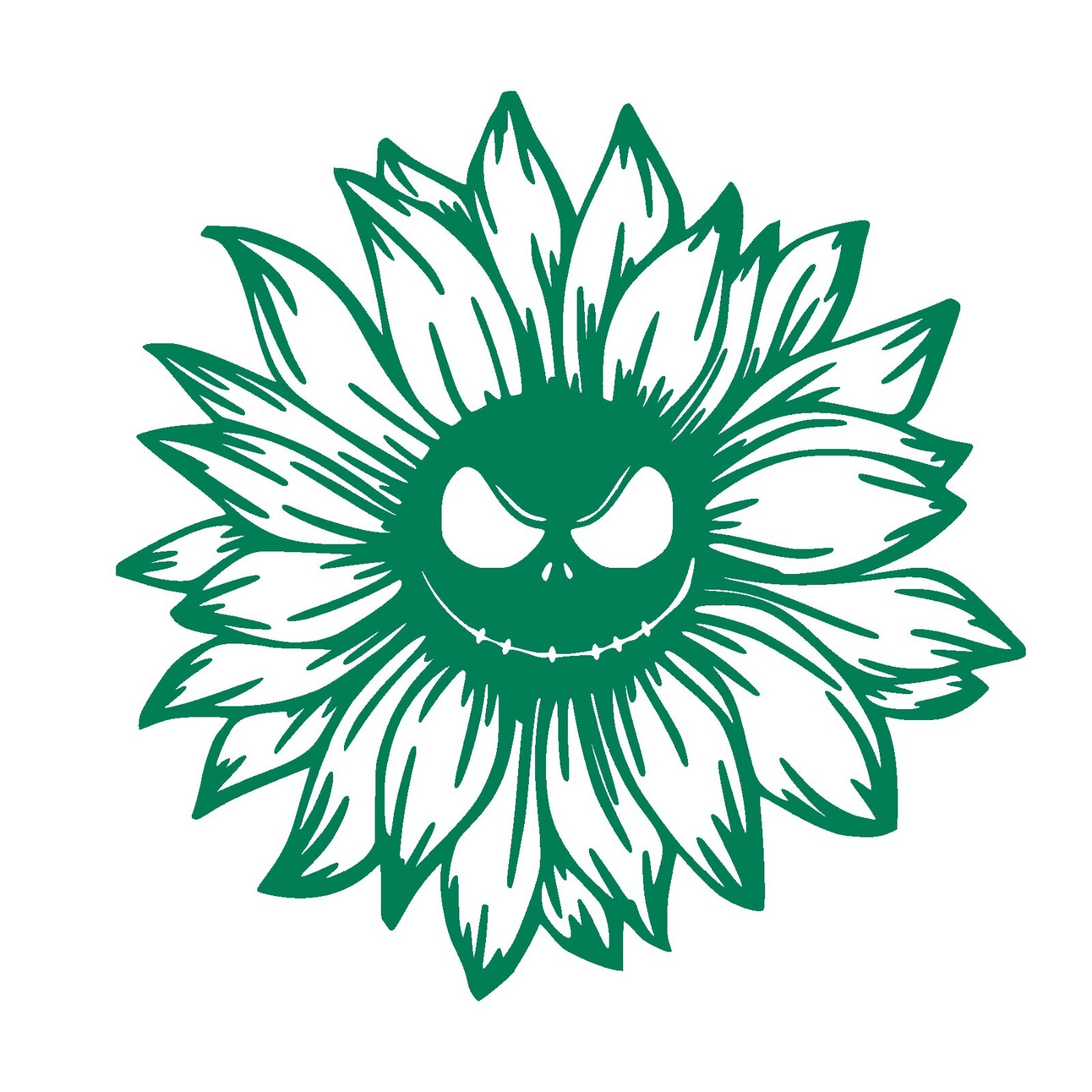 Jack Skellington Sunflower Decal, Die cut, you pick size and color