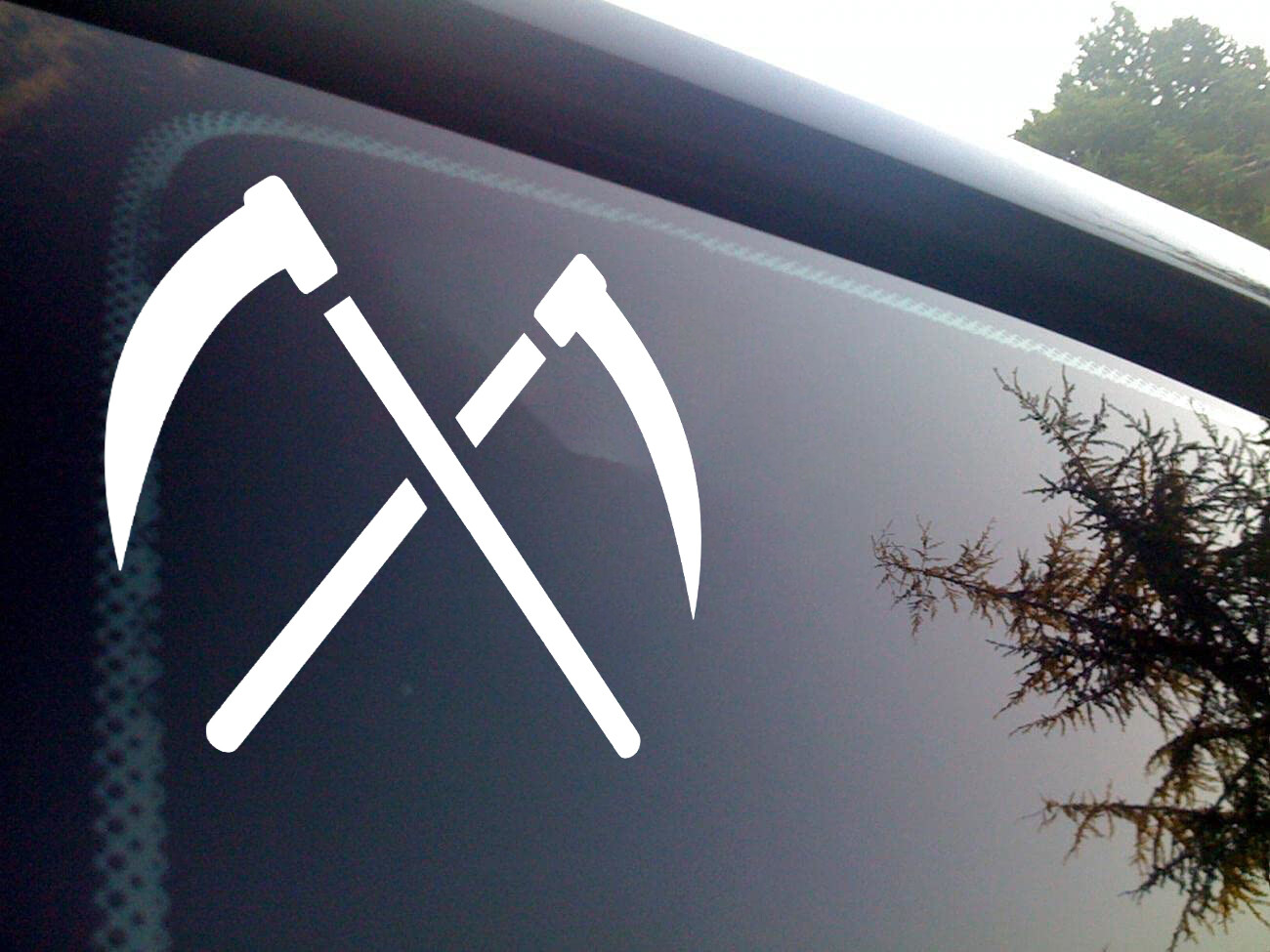Crossed Scythes Vinyl Decal V2 – Grim Reaper Death – Die Cut Sticker