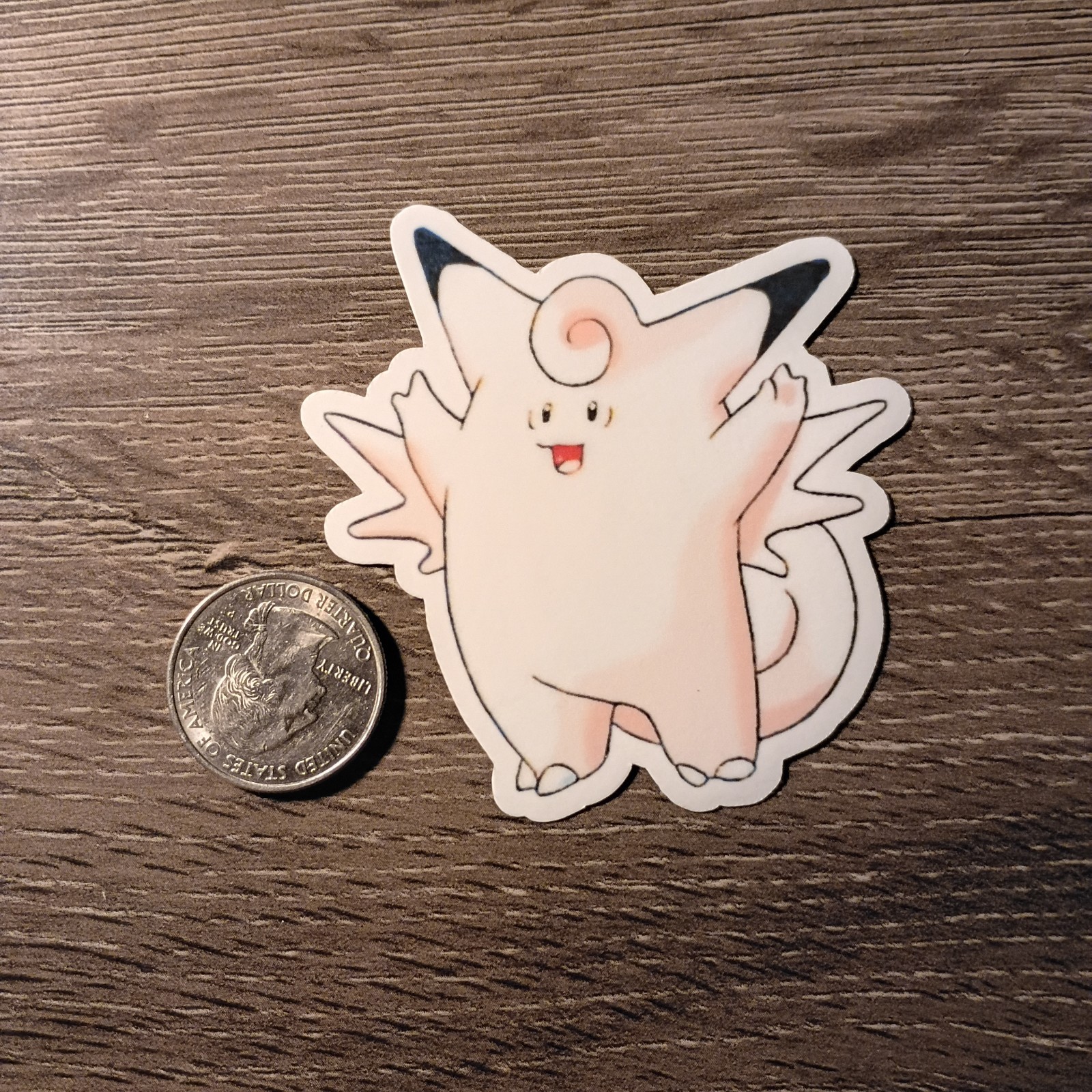Gen 1 Clefairy & Clefable Stickers – Vinyl, Waterproof, Die-cut – Red & Blue Art