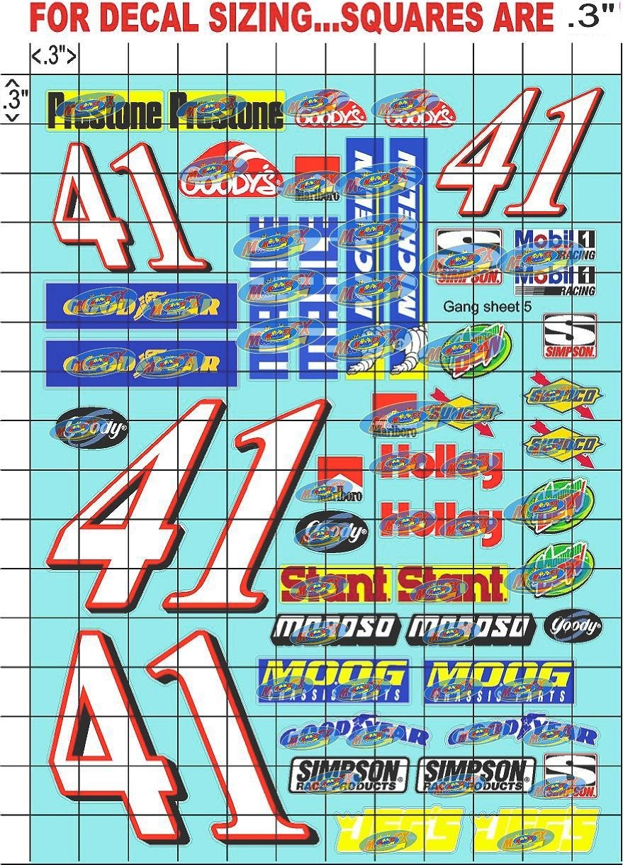 White Vinyl Sticker Sheet #41's-R/C MODEL Decal fits 1/24-1/16 Scale CUT-monster