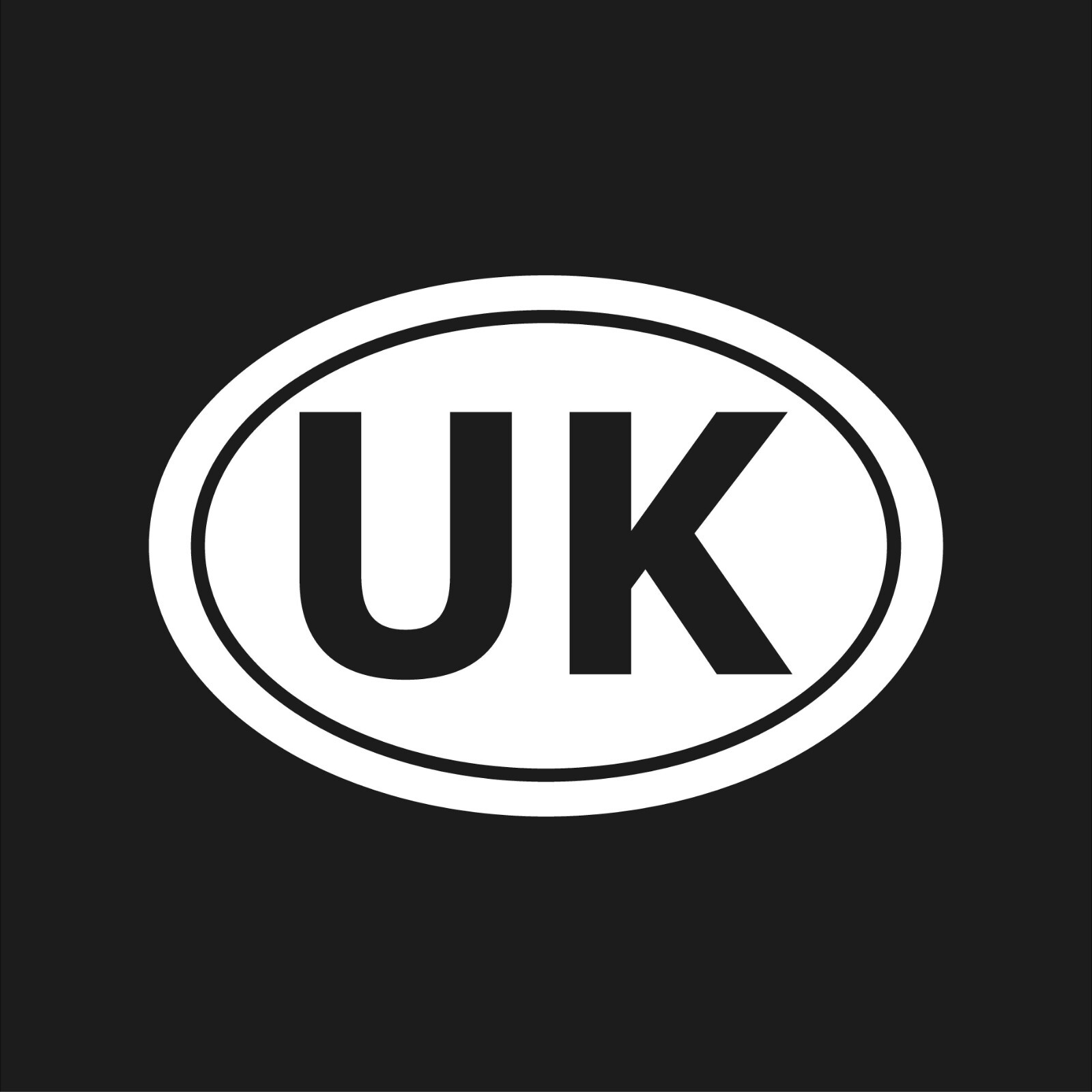 United Kingdom initials Vinyl Decal Window Oval UK Laptop Sticker