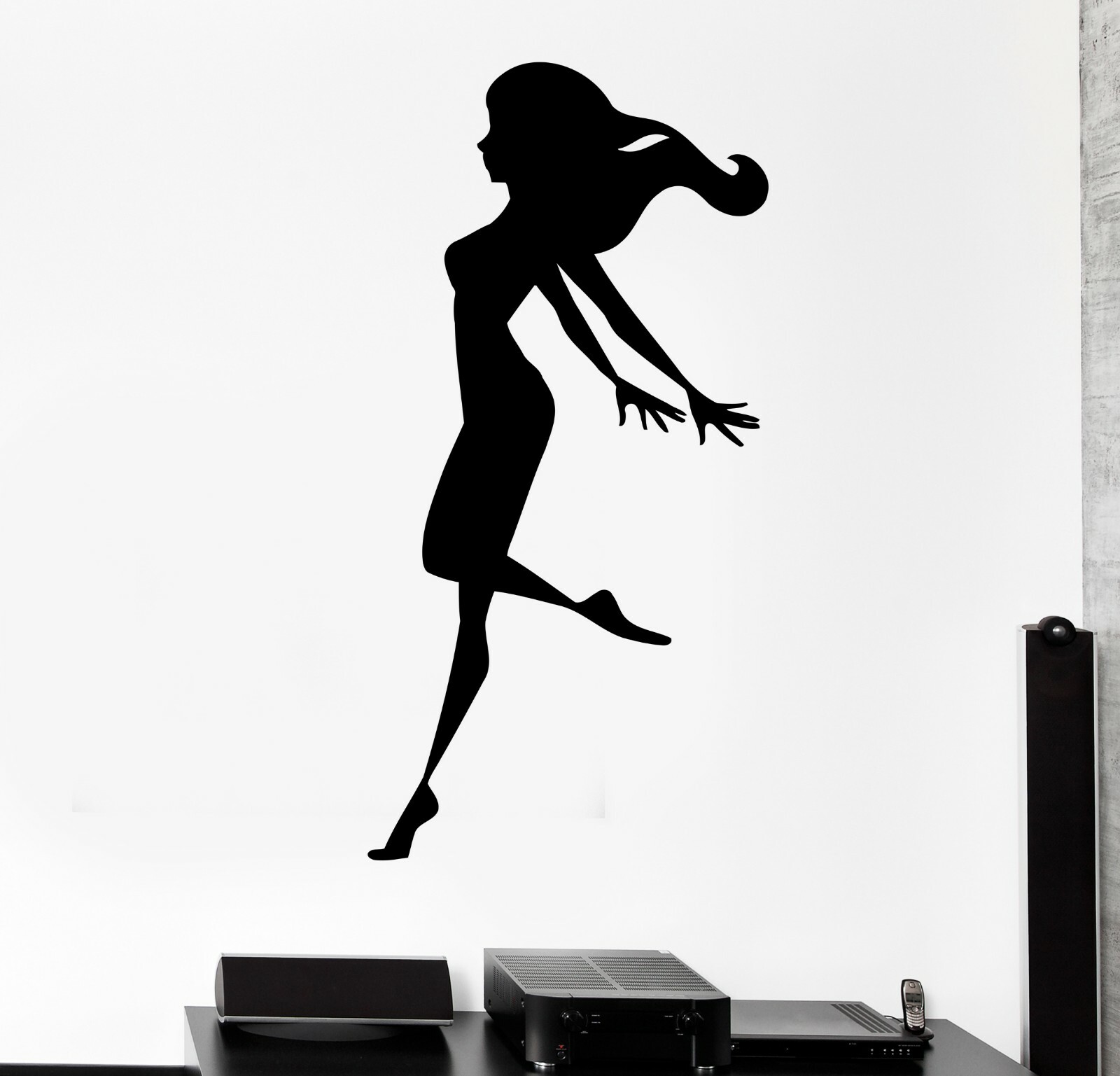 Wall Decal Girl Beautiful Silhouette Shadow Vinyl Sticker (ed1750)