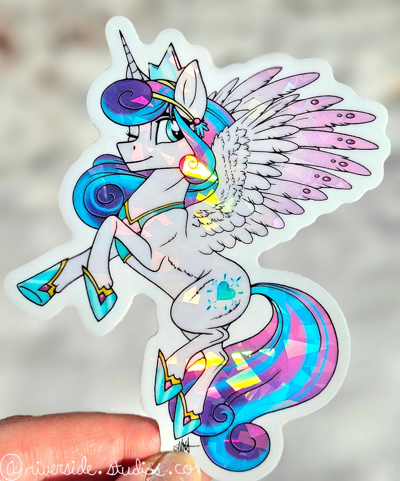 Crystal Princess Flurry Heart Vinyl Holo Sticker 3" Original Art My Little Pony