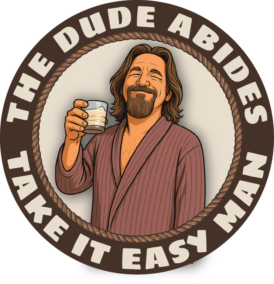 Big Lebowski Sticker The Dude Abides Funny Movie Quote Vinyl Decal Laptop bottle