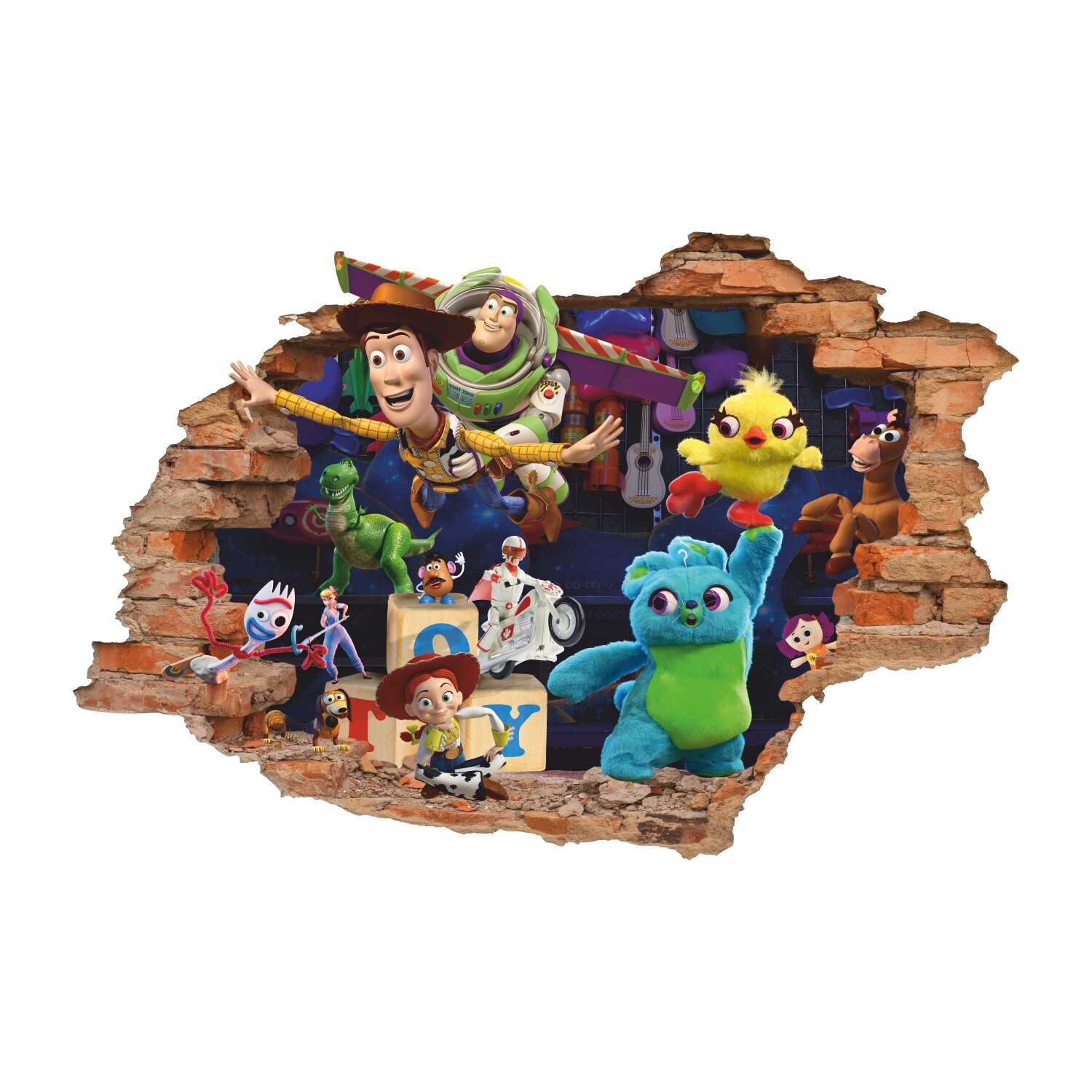 Toys 3D Wall Decal, Wall Sticker, Woody, Andy, Buzz Lightyear, Decor