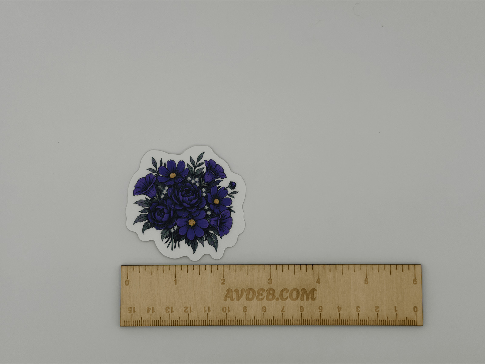 Purple Blue Floral Bouquet Vinyl Sticker Die Cut Botanical Laptop Decal
