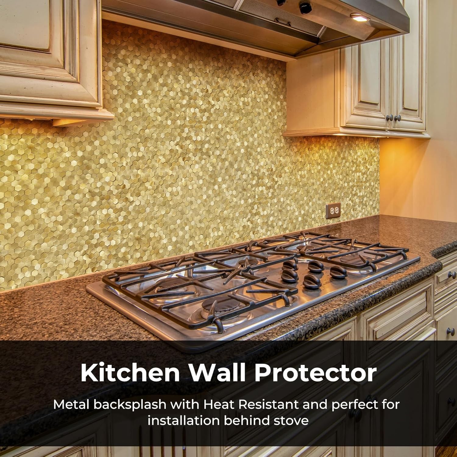8Pcs Peel Stick Backsplash Tiles, Stick on Mosaic Self Adhesive Tiles,3D Hexagon