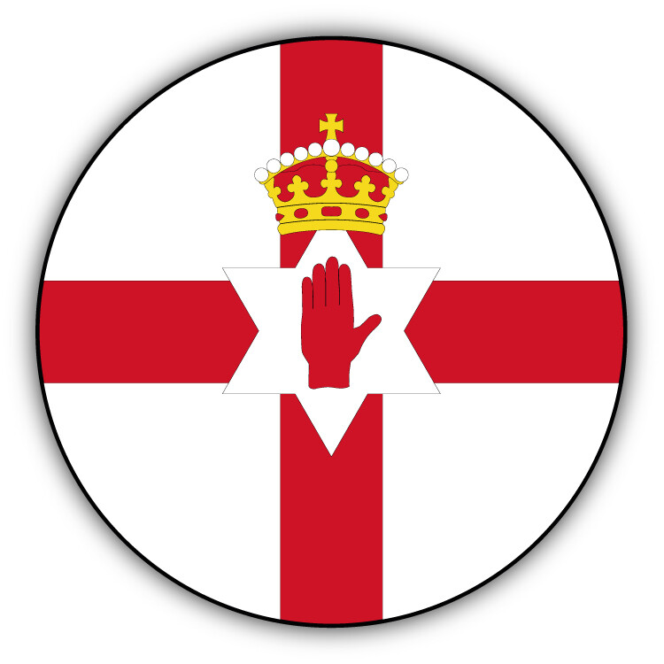Northern Ireland Round Flag Car Bumper Sticker Decal