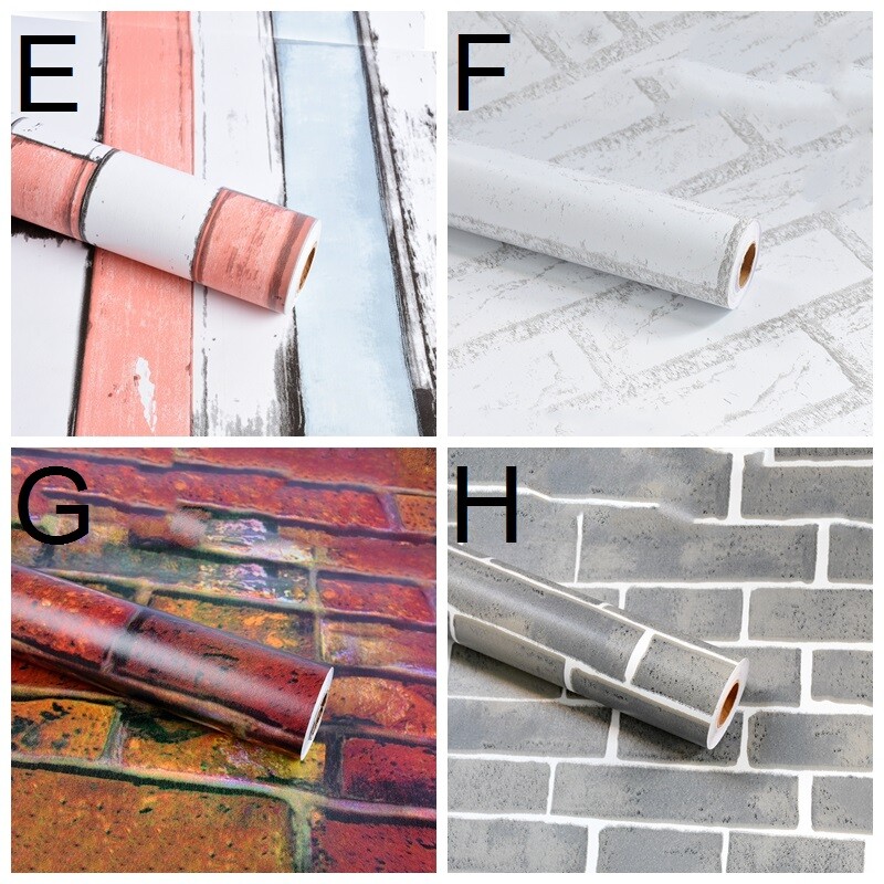45CMX10M Self Adhesive Wallpaper Retro Brick Stone Wall Sticker Decal Upholstery