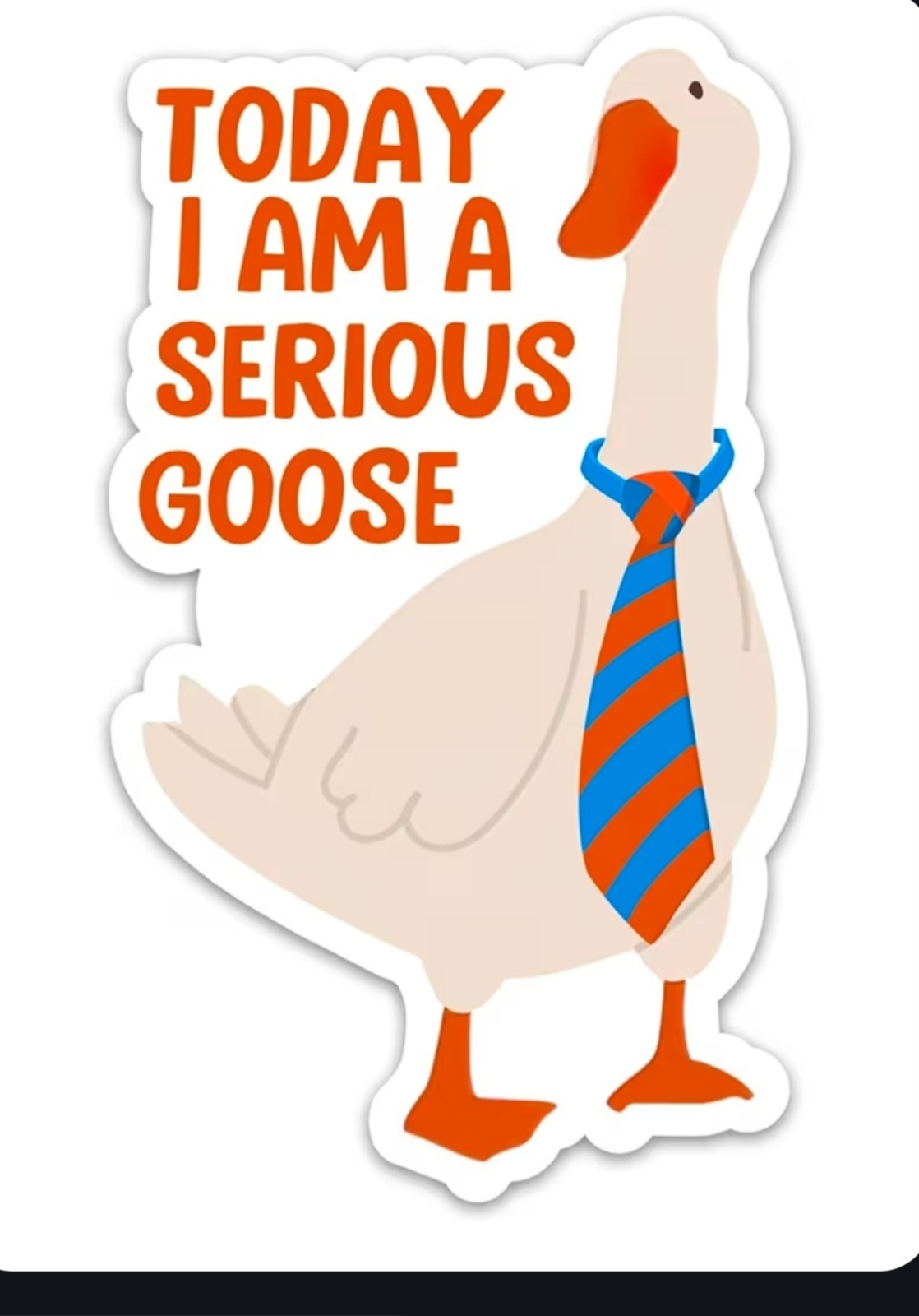 Serious Goose ~ 2" Vinyl Sticker ~ Funny Meme Decal
