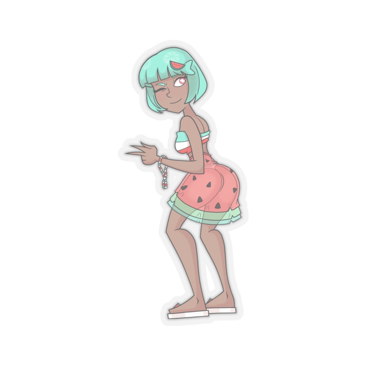 Watermelon Girl Sticker Character Decal